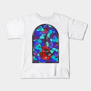 Church of Rock Stained Glass Red Special Guitar Kids T-Shirt